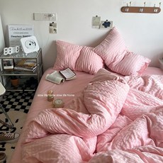 워싱 면 니트 이불 커버 남성 침대 시트 침구 4종 세트 3종 세트