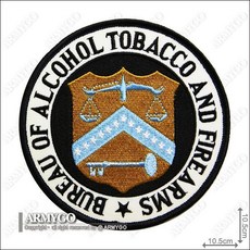 ARMYGO 美國菸酒槍械管制局繡章 軍事風格裝飾配件, 1個, 不車魔鬼氈