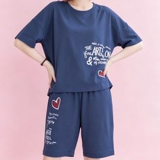 천하오 여성 편안한 반팔 티셔츠 5부 반바지 세트 캐주얼 홈웨어 GX555