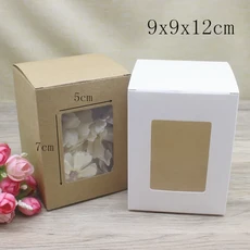 10pcs DIY 빈티지 크래프트 종이 상자 흰색 대형 창 선물 케이크 포장 크리스마스, 02 10box white, 05 9x9x12cm