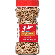 Fisher 드라이 로스트 해바라기 씨앗 알갱이 바다 소금 포함 205.5g(7.5온스) 먹을 수 있는 해바라기 씨앗 글루텐 프리 설탕 무첨가 제품 성인용 바삭한 간, Fisher 드라이 로스트 해바라기 씨앗 알갱이, 바다, 1개