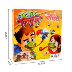 青蛙吐舌桌遊玩具 貪吃變色龍吹打牌 親子互動桌面遊戲 變色龍面具, 1個, 青蛙吐舌