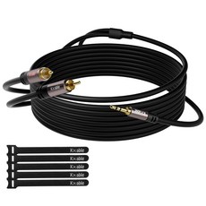 3.5mm ~ RCA 케이블 15FT 2개의 남성 Aux 스테레오 오디오 어댑터 하이파이 사운드 보조 Y 스플리터 코드 헤드폰 MP3 태블릿 스피커 HDTV 휴대, 15 Feet