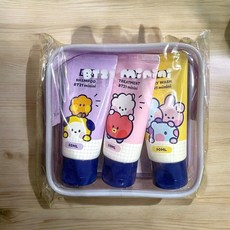 韓國 BT21 旅行盥洗用品三件組 沐浴乳 護髮乳 洗髮精, 1個, 洗護3件組
