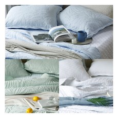 [더플레오] [SS]고주파 워싱스프레드1장+베개커버1장, 사이즈:슈퍼싱글 / 색상:화이트 / 무늬:도트