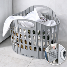보넬티 접이식 공간절약 빨래 바구니, 그레이