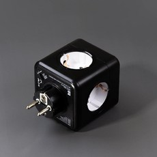 파워아트큐브v2 5구 고용량 선없는 디자인 벽 멀티탭, 1개, 블랙, 77mm