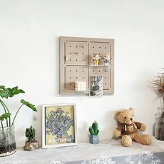 YAPOGI 벽면 수납 정리 다용도 타공판 모던 인테리어, 40×40cm짙은 카멜색, 1개