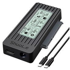 3.5 인치 HDD/SSD SATA III PC 노트북 용 SATA IDE 하드 디스크 어댑터 컨버터 케이블 Shuole USB C, 검은색