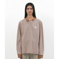 매장정품 파르티멘토 PARTIMENTO WOMEN 스트라이프 롱슬리브 폴로 티_살몬 PW-2551SM 687915