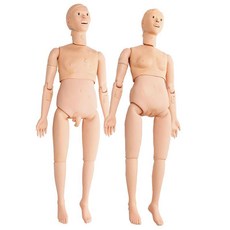 실습용 전신 마네킹 카테터 삽관 교육 연습 인체모형 모형 교육용, 여성용 고무 밴드 텐셔닝 조인트 프로