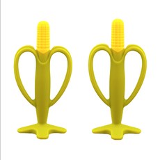 비비또 실리콘 치아발육기 2종, 혼합색상, 1세트, 옥수수+옥수수