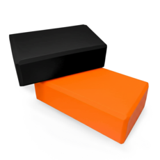 요가블럭 2종 세트 필라테스블럭 요가도구 필라테스 스트레칭 홈트 EVA, 1세트, 블랙 + 펌프킨 오렌지