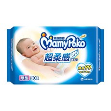 滿意寶寶 純水濕紙巾(3包), 1個, (厚型)補充包(80張x3包), 80