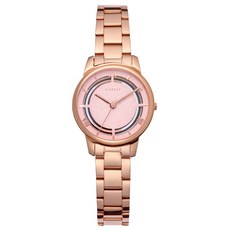 GOTO 懷舊系列壓花玻璃女錶 莫蘭迪粉