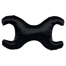 내 얼굴을 구해줘!" 라 쁘띠 베개(화이트 새틴), Black (Silk), Silk