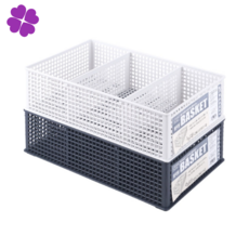 수납함 정리함 수납 박스 바스켓 소품함 랜덤 3칸 보관함 바구니 다용도바구니, 색상랜덤, 1개