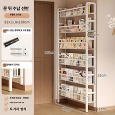 클라우드썬 문뒤틈새수납장 다용도 서랍장 벽선반, 1단, 두꺼운모델82x11.8x188cm