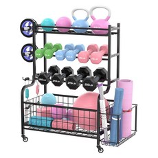 요가매트 아령 농구공 겸용 피트니스 용품 수납 선반, 1개