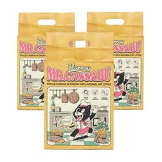 허레이 미스터카사부 두부 카사바 블렌딩 고양이 모래, 7L, 3팩, 무향