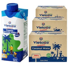 비엣코코 프리미엄 오가닉 코코넛워터 플러스, 36개, 330ml