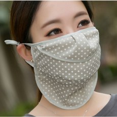 스포츠 골프마스크 자외선차단 안면 마스크 얼굴햇빛가리개, 도트그레이