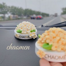 CHAOME 桂花香薰擺件，汽車內飾裝飾用品，擴香石, 1個, 擺件銀桂花【送防滑墊】,無香（不含香薰不送香薰）, 無香