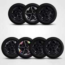 [그라피카] 더뉴 투싼 NX4 호환 18인치 휠스티커 휠마스크 랩핑 스티커 차량 튜닝 자동차 인테리어 용품, 07. 단조 카본, 1개