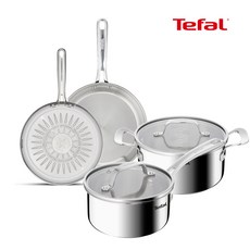 테팔 SS 레지스트 쿡 프라이팬 냄비 4종~7종세트(택1), 1세트, 01-4종(팬20+28+편수16+양수20), 실버