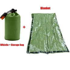 야외 비상 2인용 텐트 여행 캠핑 텐트 방수 및 따뜻한 생존 담요 침낭 캠핑 및 하이킹, 06 Green sleepbag set
