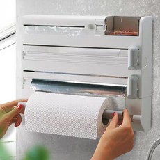 메이리앤 주방 부착식 랩 커팅기 키친타올 수납 행거 다기능 커터기, 1개