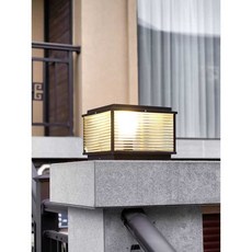 태양열 사각 방수 외부 기둥 제품 담장 문주등 정원 도로, 2. 25cm 블랙 AC전원식 더블 프레임