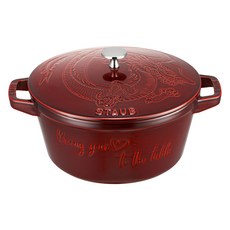 스타우브 법랑 주철 양수 냄비 4L 1029450, 가넷 레드, 1개, 24cm