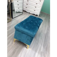 베드벤치 침대 엔틱 보조 상품 실내 수납형 스툴 침실 쇼파 가죽 사이드 원목 그랜드, 0.6m 수납 미포함, 피코크블루 50번