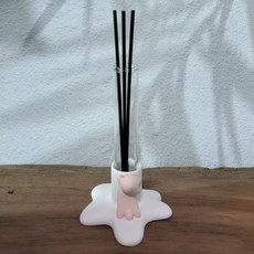 香氛擴香瓶 擴香【贈擴香棒】無火香薰 房間香氛 裝飾擺件, 1個, 無香調,白貓頭送擴香棒