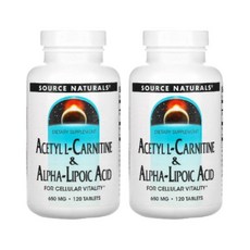 소스내추럴스 엘 카르니틴 카르티닌 알파리포산 650mg 120정 2개 Carnitine