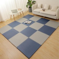 어린이용 두꺼운 폼 바닥매트 거실 침실 크롤링 퍼즐 매트, 1개, 네이비블루+그레이