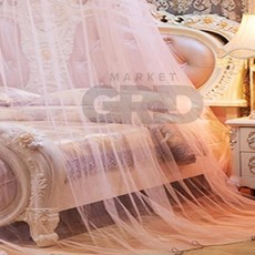 마켓그리드 캐노피 침대모기장 연핑크 실내용모기장