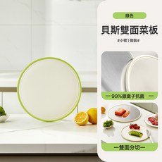 菜板家用抗菌防黴廚房加厚切菜板不鏽鋼雙面砧板水果刀案板佔粘板, 1個, 圓形