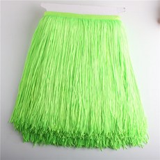1 메터/몫 30cm 긴 프린지 레이스 술 폴리 에스테르 트림 리본 라틴 댄스 스커트 커튼 바느질, 10 metros, Fluorescent Green