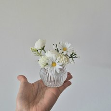미니화병 5컬러 납골당꽃 조화 미니어쳐꽃 인테리어소품 납골당꾸미기, 아이보리, 1개