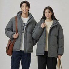 에이프릴랩스 남녀공용 겨울 숏 패딩 후드 점퍼 잠바