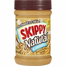 SKIPPY Natural Creamy Peanut Butter Spread 스키피 내추럴 크리미 피넛버터 스프레드 15oz(425g) 8팩, 425g, 1개