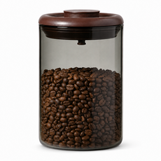 [공간참견] 빈세이프 원두 보관 밀폐용기 원터치 차광 유리 커피 보관통, 1200ml, 1개 1200ml, 1개