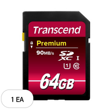 트랜센드 Premium UHS-I SD카드 TS64GSDU1, 64GB, 1개