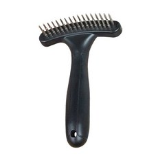 寵物雙排針耙梳，適用長毛厚毛大型犬，不傷皮膚, 普通款（黑色）, 1個