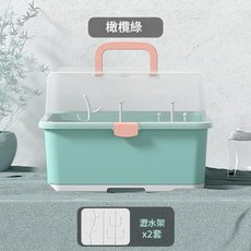LWWYAREA 嬰兒奶瓶收納瀝水防塵架, 橄欖綠, 橄欖綠
