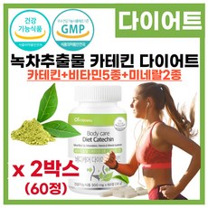 식물성 다이어트 원료 녹차추출물 다이어트 식 약 처 기능성인정 녹차 카테킨 카태킨 다이어트 건강 기능식품, 2박스, 30회분