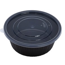 [일용상회]다회용 냉면용기 사출 TY 195파이 중 200세트 검정, 200개, 1세트