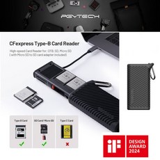 PGYTECH CFexpress 隨身記憶卡盒 Type B SD 高速讀卡機 記憶卡存儲盒 - eYe攝影現貨, 經典黑, 1個